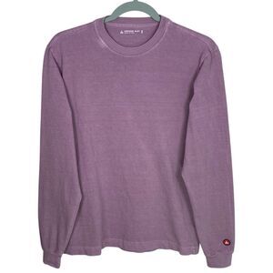 American Giant Shirt Womens Small Purple Long Sleeve Vintage Wash Crew Tee Top